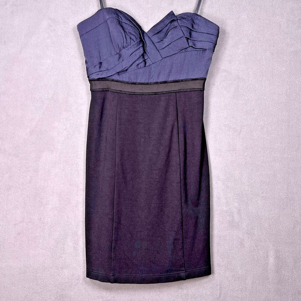 BCBG Maxazria Strapless Corset Bodycon Dress Navy Black Size 12 Sweetheart